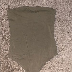 Olive green Tube top bodysuit
